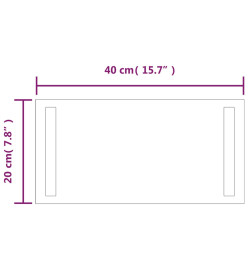 Miroir de salle de bain à LED 20x40 cm