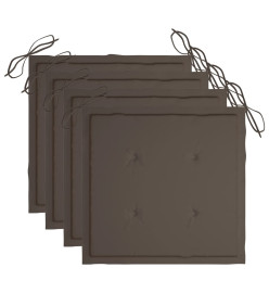 Chaises à dîner d'extérieur 3 pcs avec coussins Acacia massif