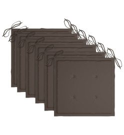 Chaises pliables d'extérieur 6 pcs avec coussins Bois d'acacia