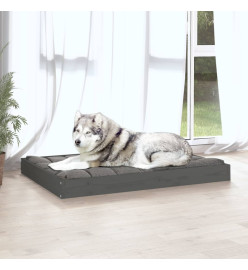 Lit pour chien Gris 101,5x74x9 cm Bois de pin solide