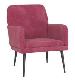 Fauteuil Rouge bordeaux 62x79x79 cm Velours