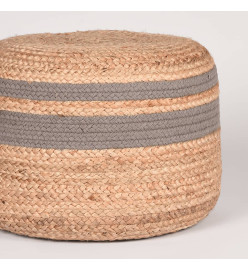 LABEL51 Pouf Jute tressé Gris et naturel