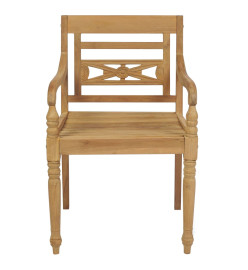 Chaises Batavia 2 pcs avec coussins taupe Bois de teck massif