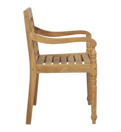 Chaises Batavia 2 pcs avec coussins taupe Bois de teck massif