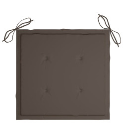 Chaises Batavia 2 pcs avec coussins taupe Bois de teck massif