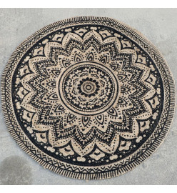 Dutch Lifestyle Tapis Jaipur Classic 150 cm Rond Beige et noir