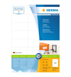 HERMA Étiquettes permanentes PREMIUM A4 70x36 mm 100 Feuilles