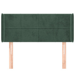 Tête de lit avec oreilles Vert foncé 83x16x78/88 cm Velours
