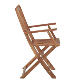 Chaises pliables de jardin 4 pcs avec coussins Bois d'acacia