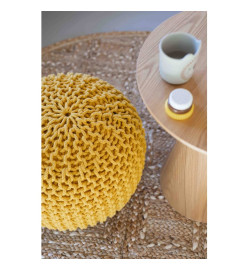 KidsDepot Pouf Bundy 40x32 cm Coton Jaune