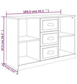 Buffet gris béton 104,5x35,5x67,5 cm bois d'ingénierie