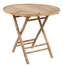 Mobilier à dîner d'extérieur pliable 5 pcs avec coussins Bambou