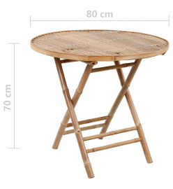 Mobilier à dîner d'extérieur pliable 5 pcs avec coussins Bambou
