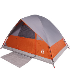 Tente de camping à dôme 4 personnes orange imperméable