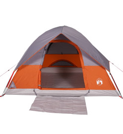 Tente de camping à dôme 4 personnes orange imperméable