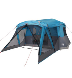 Tente de camping avec porche 4 personnes bleu imperméable