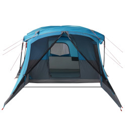 Tente de camping avec porche 4 personnes bleu imperméable