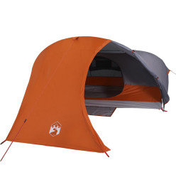 Tente de camping à dôme 4 personnes orange imperméable