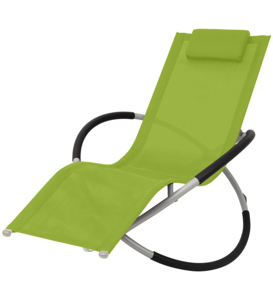 Chaise longue géométrique d'extérieur Acier Vert