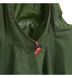 Poncho de pluie avec capuche design 2 en 1 vert 223x145 cm