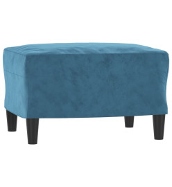 Fauteuil avec repose-pied Bleu 60 cm Velours