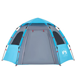 Tente de camping cabine 4 personnes bleu libération rapide