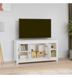 Meuble TV Blanc 103x36,5x52 cm Bois de pin massif