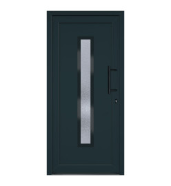 Porte d'entrée anthracite 98x208 cm PVC