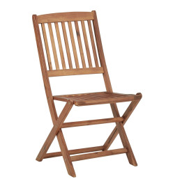 Chaises pliables de jardin 8 pcs avec coussins Bois d'acacia