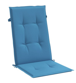 Coussins de chaise à dossier haut lot de 4 bleu mélangé tissu