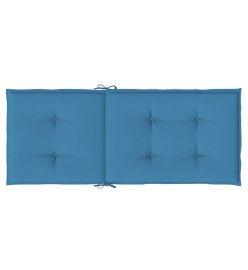 Coussins de chaise à dossier haut lot de 4 bleu mélangé tissu