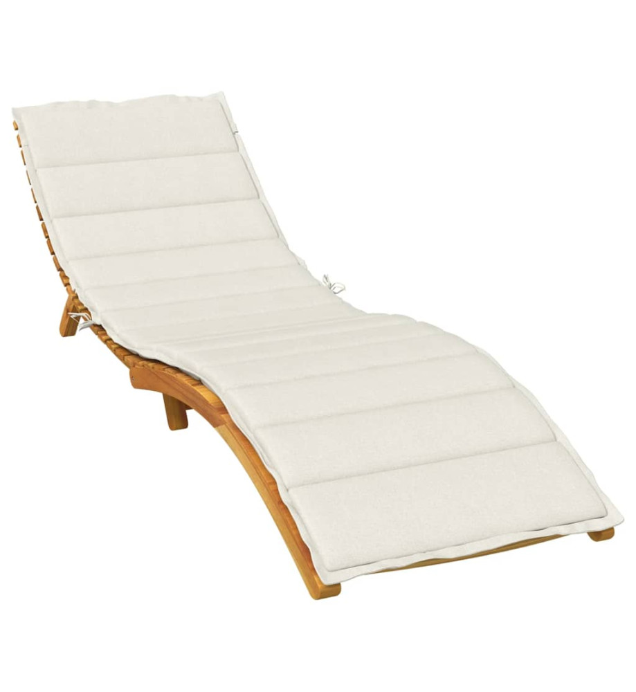 Coussin de chaise longue crème mélangé 200x70x4 cm tissu