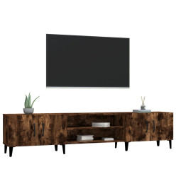 Meuble TV chêne fumé 180x31,5x40 cm bois d'ingénierie