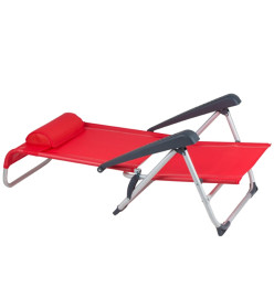 Bo-Camp Chaise de plage Aluminium Rouge