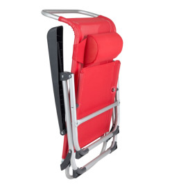 Bo-Camp Chaise de plage Aluminium Rouge