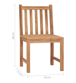 Chaises de jardin 2 pcs avec coussins Bois de teck massif