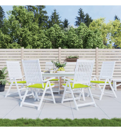 Coussins de chaise de jardin lot de 6 vert vif 40x40x3 cm