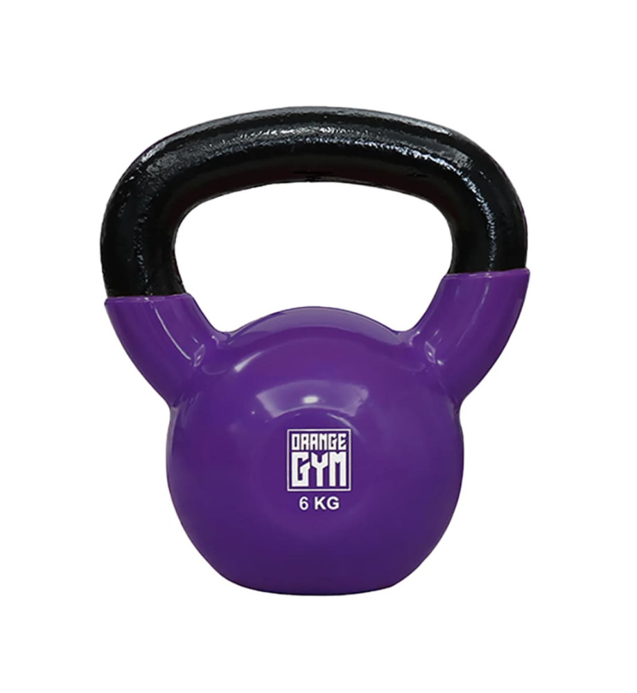 Orange Gym Kettlebell en vinyle 6 kg Violet