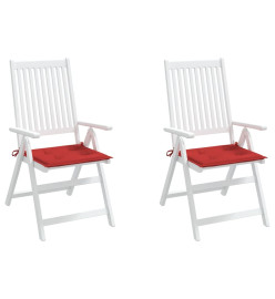 Coussins de chaise jardin lot de 2 rouge 40x40x3cm tissu oxford