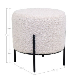 House Nordic Pouf Cali Blanc