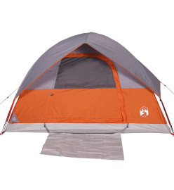 Tente de camping à dôme 3 personnes orange imperméable