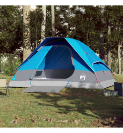 Tente de camping à dôme 4 personnes bleu imperméable