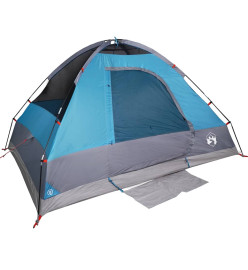 Tente de camping à dôme 4 personnes bleu imperméable