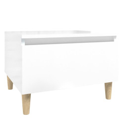 Table d'appoint Blanc brillant 50x46x35 cm Bois d'ingénierie