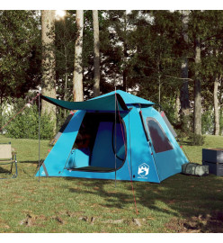 Tente de camping à dôme 4 personnes bleu libération rapide