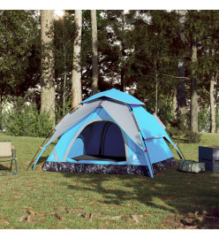 Tente de camping à dôme 3 personnes bleu libération rapide