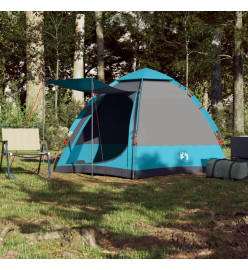 Tente de camping cabine 4 personnes bleu libération rapide