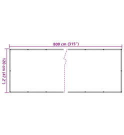 Écran d'intimité de jardin aspect de plante vert 800x120 cm PVC