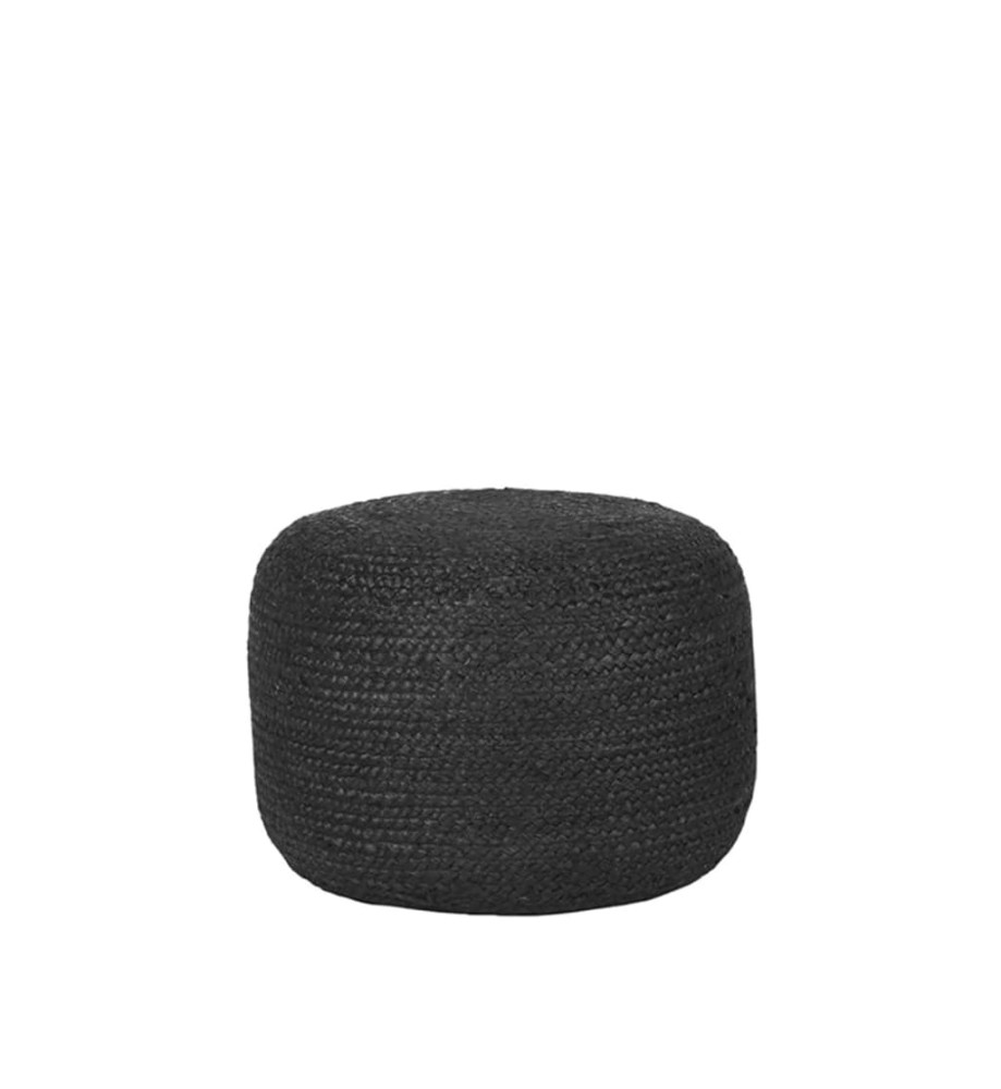 LABEL51 Pouf Jute 50x35 cm Noir