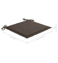 Chaises à dîner d'extérieur 8 pcs avec coussins Acacia massif
